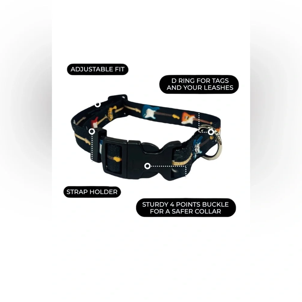 Fender Guitar Adjustable dog collar, Medium, NWT